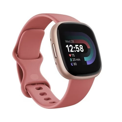 Fitbit Versa 4 Fitness Smartwatch Bundle - Beet Juice/Copper Rose FB523RGRDS
