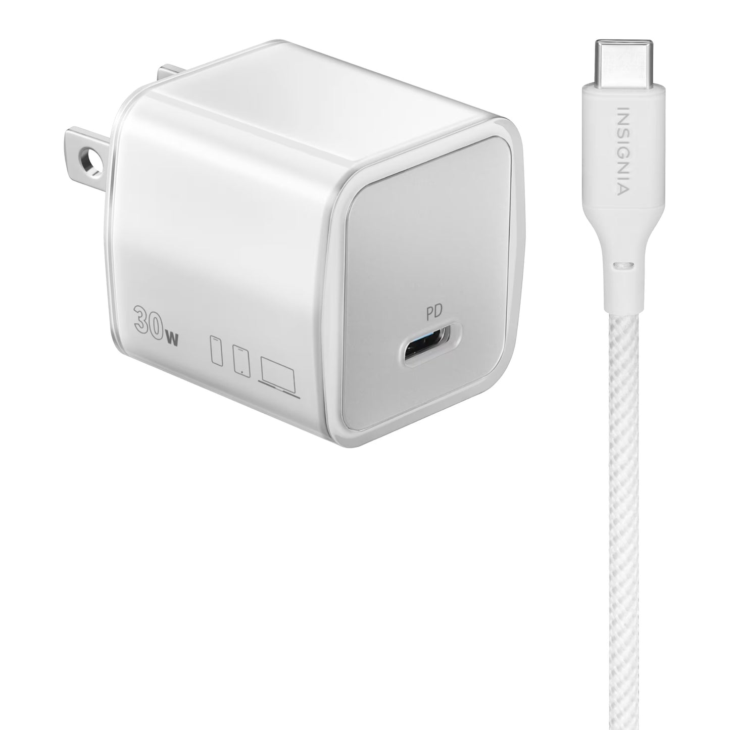 Mophie Speedport 30W GaN USB-C PD Wall Charger Bundle with 2M USB-C to USB-C Cable 409914477