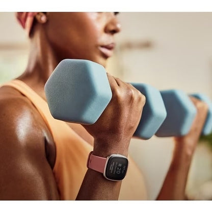 Fitbit Versa 4 Fitness Smartwatch Bundle - Beet Juice/Copper Rose FB523RGRDS