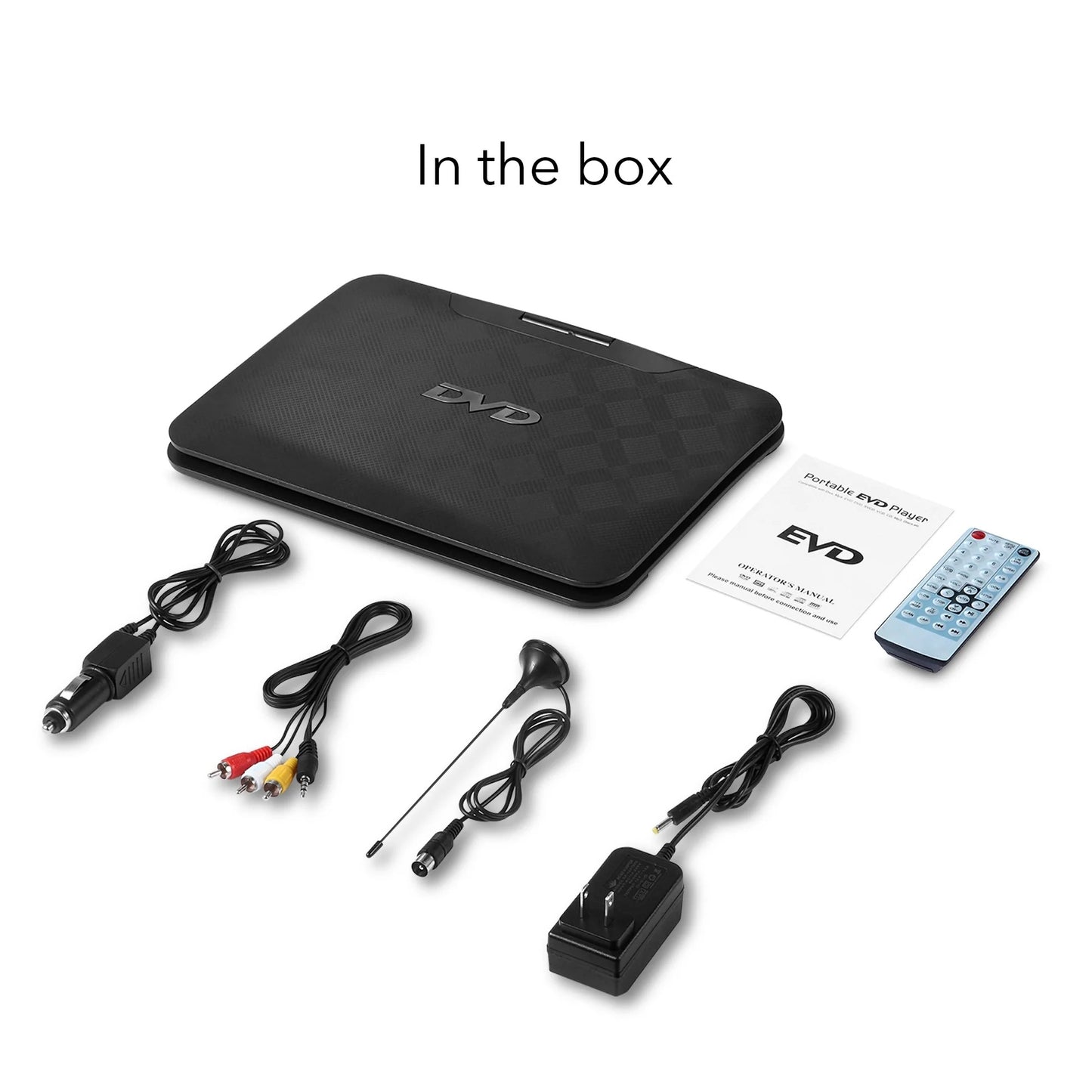 HOM Portable DVD Player 10.1" LCD Screen Recharge Battery SD Card Media Player