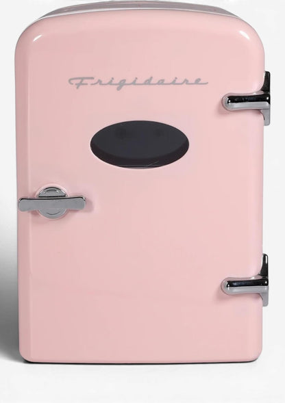 Frigidaire Retro Mini Compact Beverage Refrigerator Pink, 6 Can EFMIS129-PINK