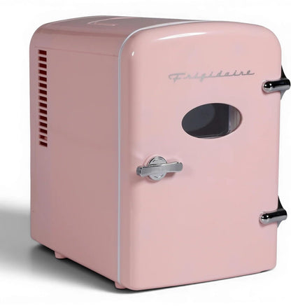 Frigidaire Retro Mini Compact Beverage Refrigerator Pink, 6 Can EFMIS129-PINK