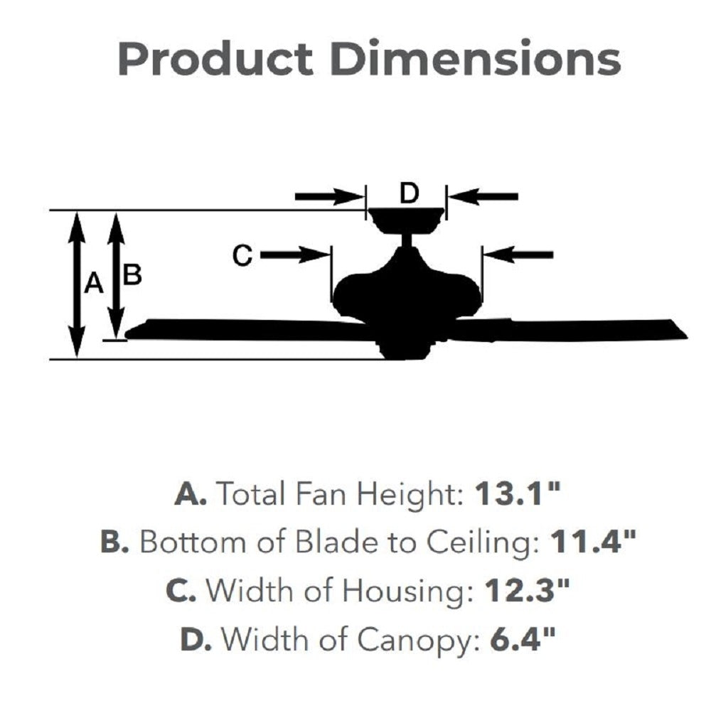 Luminance Kathy Ireland Penbrooke Select Eco 54" Ceiling Fan Barbeque Black Solid Wood Blades CF5200BQ-B77K