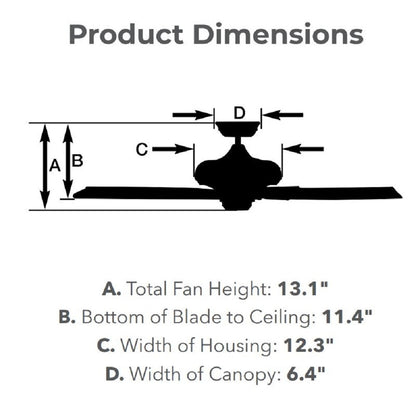 Luminance Kathy Ireland Penbrooke Select Eco 54" Ceiling Fan Barbeque Black Solid Wood Blades CF5200BQ-B77K