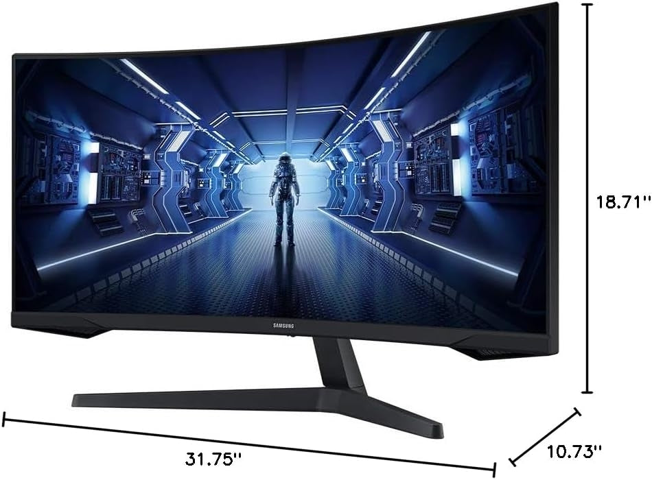 Samsung 34” Odyssey G5 1000R Curved 1ms 165Hz QHD FreeSync Prem Gaming Monitor Black LC34G55TWWNXZA