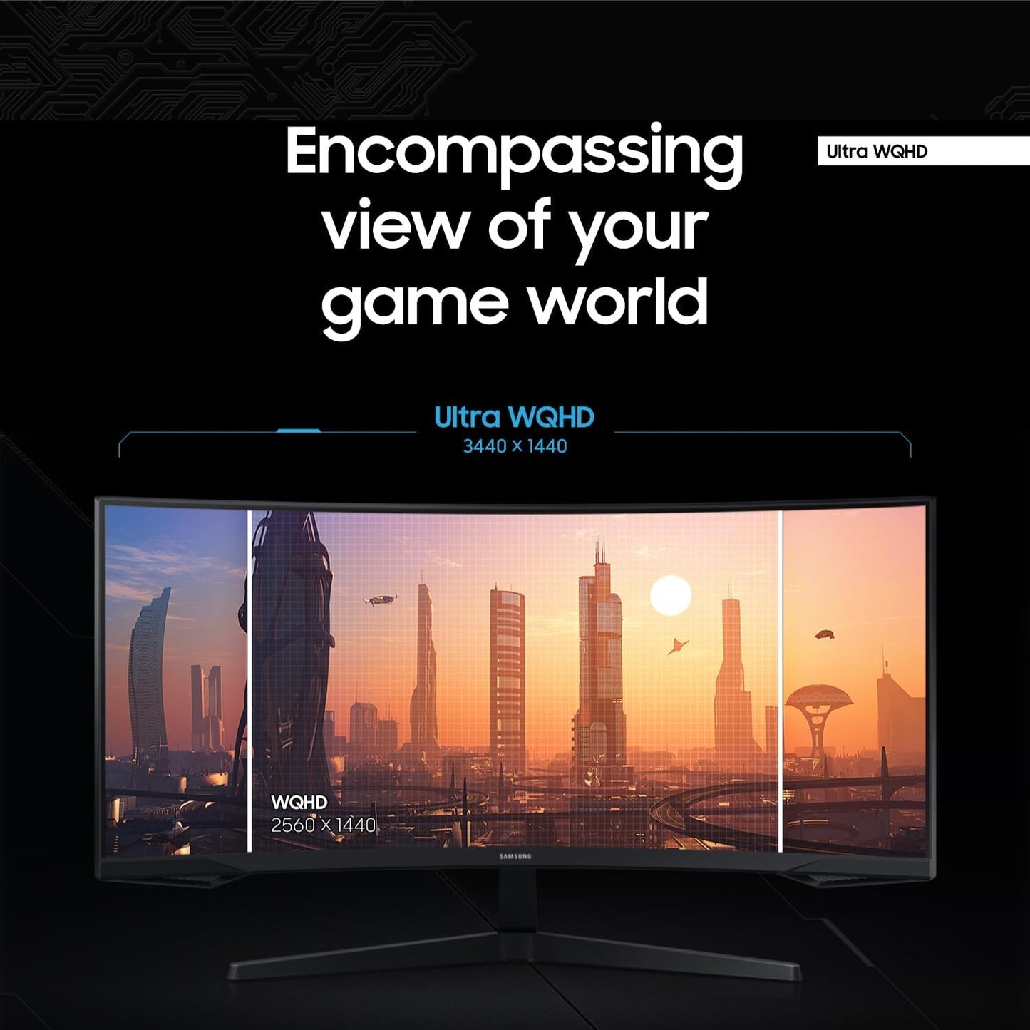 Samsung 34” Odyssey G5 1000R Curved 1ms 165Hz QHD FreeSync Prem Gaming Monitor Black LC34G55TWWNXZA
