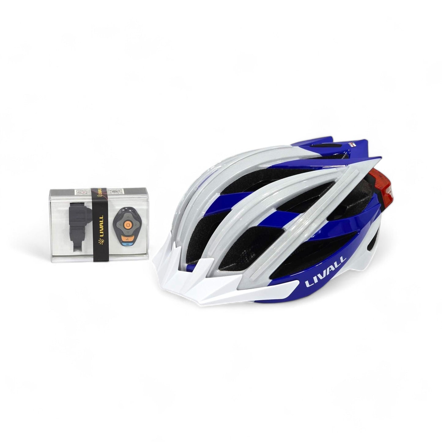 Livall BH100 Bling Biking Cycling Smart Helmet w Volume Control LED Turn Signals, Blue, Large BH100-15007