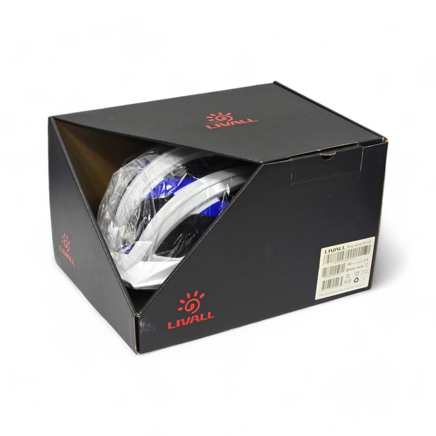 Livall BH100 Bling Biking Cycling Smart Helmet w Volume Control LED Turn Signals, Blue, Large BH100-15007