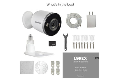 Lorex 2K Spotlight Indoor/Outdoor Wi-Fi Security Camera with 32GB SD Card, 2-Pack. BW482CAD-E