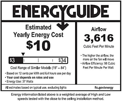 Luminance Atticus Graphite 52" Ceiling Fan Includes 5-Reversible EC1005GRT