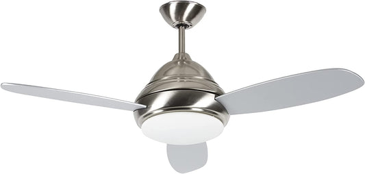 Luminance Dulcet LED Ceiling Fan 44" Modern Fixture 3-Blades Stainless Steel 44DUL3ST-LED