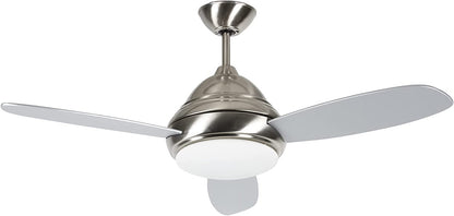 Luminance Dulcet LED Ceiling Fan 44" Modern Fixture 3-Blades Stainless Steel 44DUL3ST-LED