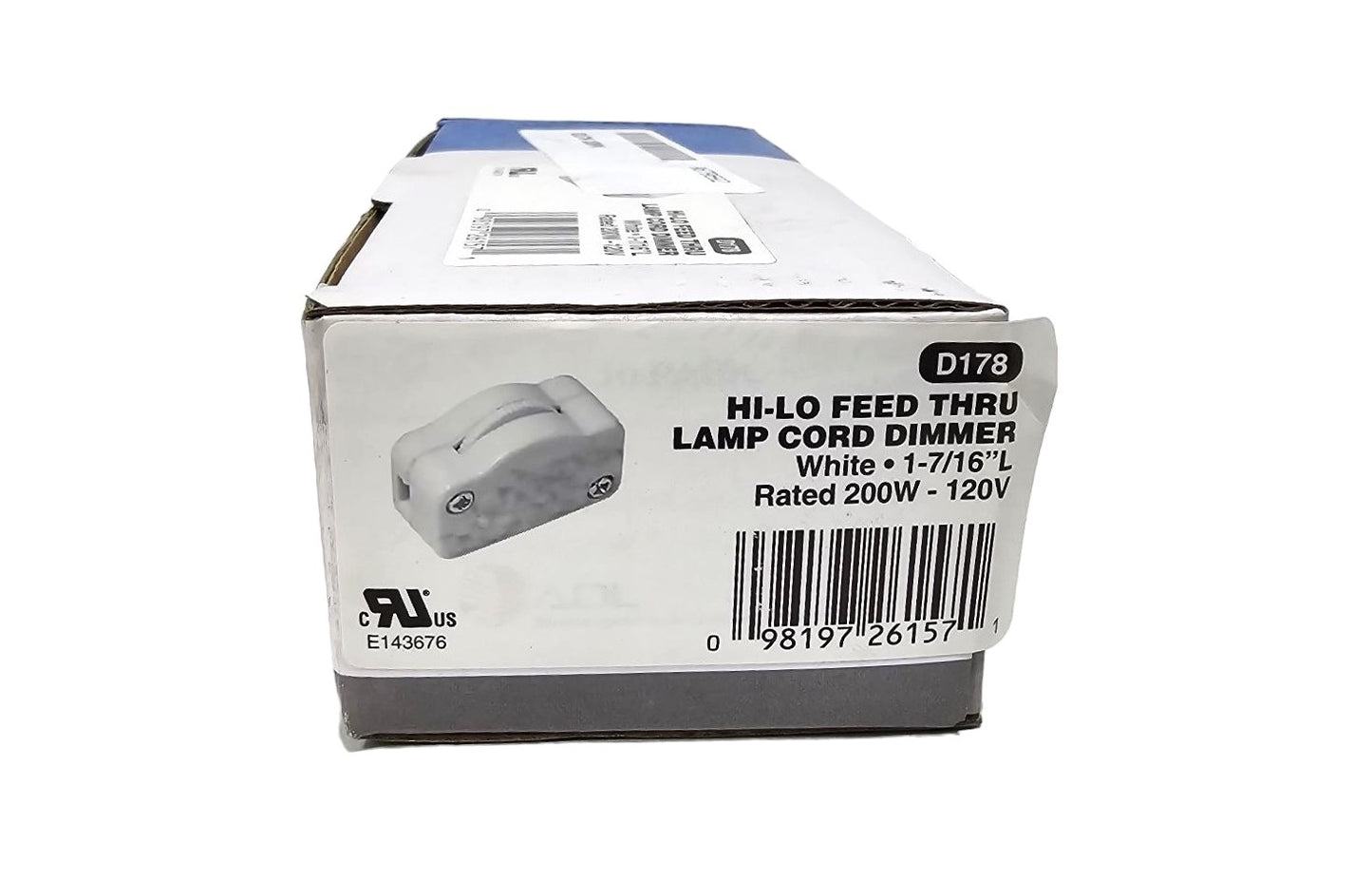 Luminance Hi-Low In Line Switch In White 200 Watts 120V SPT-2 Model D178 10-pack