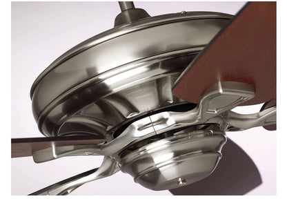 Luminance kathy ireland Carrera Grande Eco 60" Ceiling Fan Brushed Steel with Walnut Blades