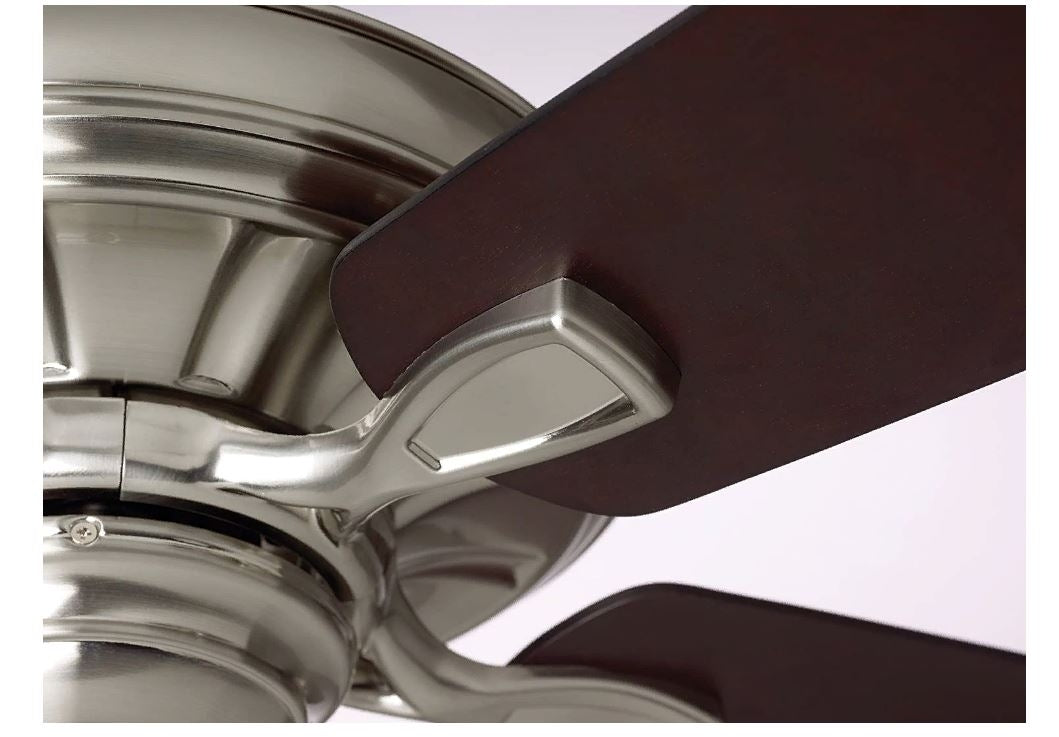 Luminance kathy ireland Carrera Grande Eco 60" Ceiling Fan Brushed Steel with Walnut Blades