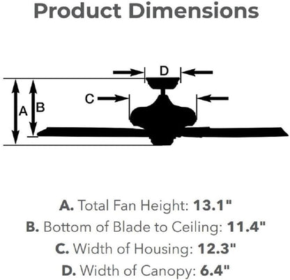 Luminance Kathy Ireland Home Crown Select Eco 72" Ceiling Fan Barbeque Black CF4502BQ