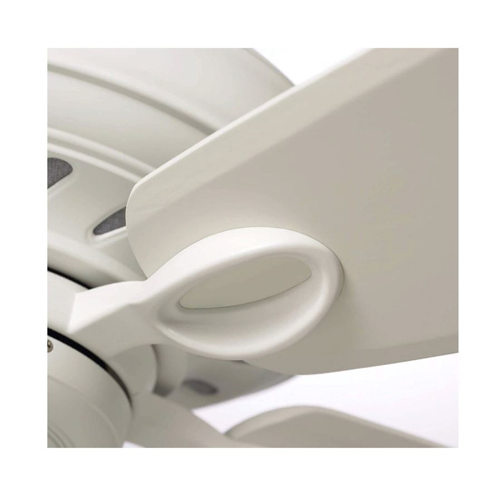 Luminance kathy ireland Home Penbrooke Eco 60in Ceiling Fan with Premium Motor | Energy Star Fixture for Home Improvement with 6-Speed Wall Control | Satin White with Timber Grey Solid Wood Blades