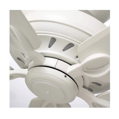 Luminance kathy ireland Home Penbrooke Eco 60in Ceiling Fan with Premium Motor | Energy Star Fixture for Home Improvement with 6-Speed Wall Control | Satin White with Timber Grey Solid Wood Blades