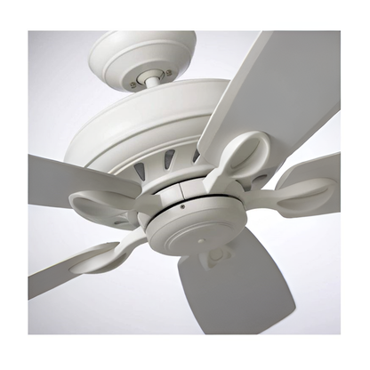 Luminance kathy ireland Home Penbrooke Eco 60in Ceiling Fan with Premium Motor | Energy Star Fixture for Home Improvement with 6-Speed Wall Control | Satin White with Timber Grey Solid Wood Blades