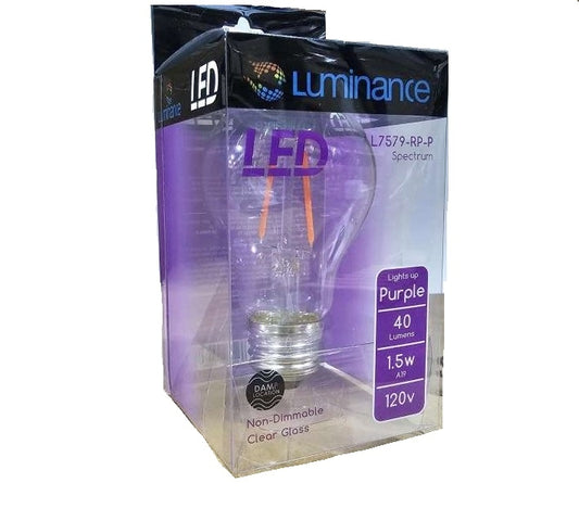 Luminance LED Purple RGB Bulbs A19 1.5W  L7579-RP-P