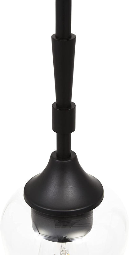 Luminance Mini Black Pendant Lighting for Kitchen Island | Hanging Ceiling Fixture Adjustable Length and Clear Glass Shade F27041-31