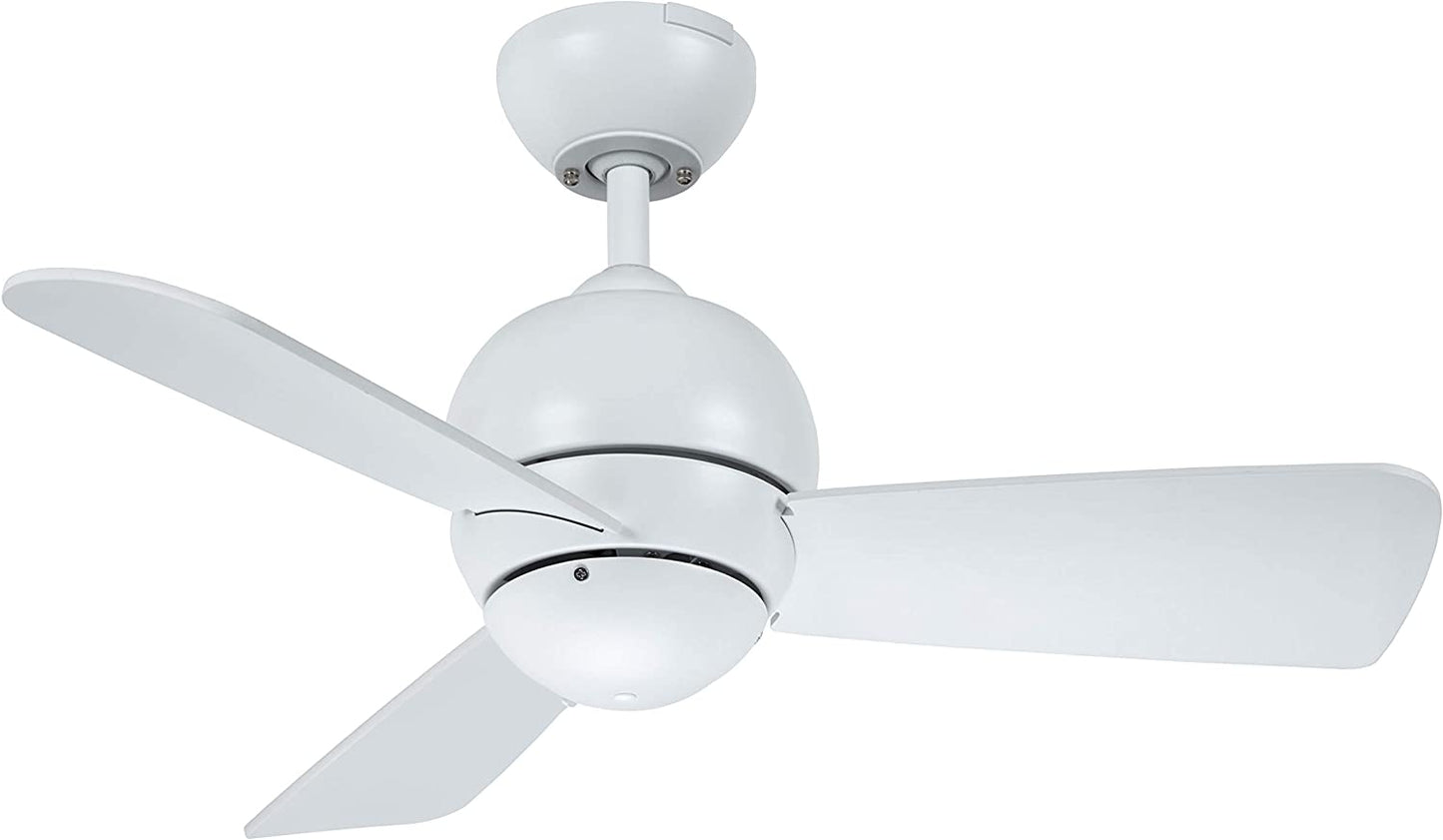 Noble Comfort AM319105 30" White Ceiling Fan, with SW46 Wall Control