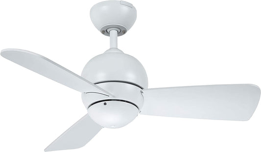 Noble Comfort AM319105 30" White Ceiling Fan, with SW46 Wall Control