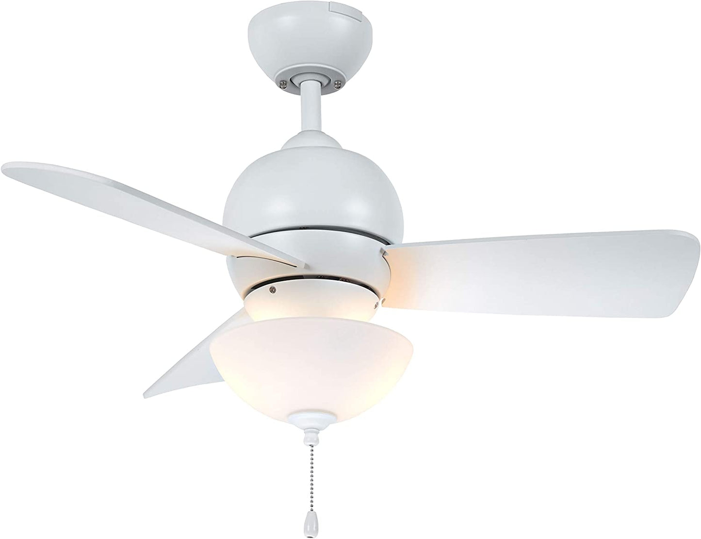 Noble Comfort AM319105 30" White Ceiling Fan, with SW46 Wall Control