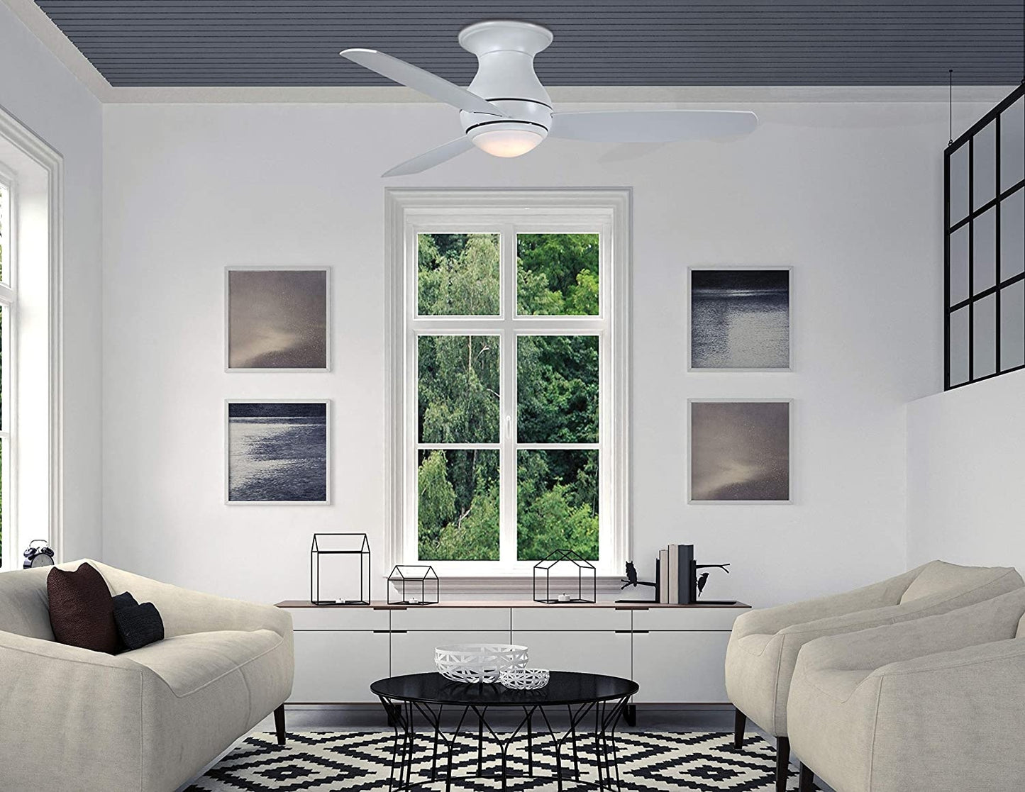 Noble Comfort AM3192 44" Ceiling Fans White LED Light , Remote