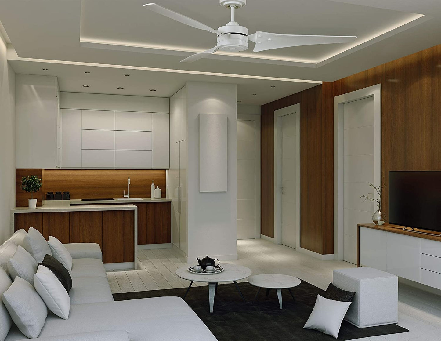 Luminance Noble Comfort AM319405 60" Ceiling Fan, Damp location - White color