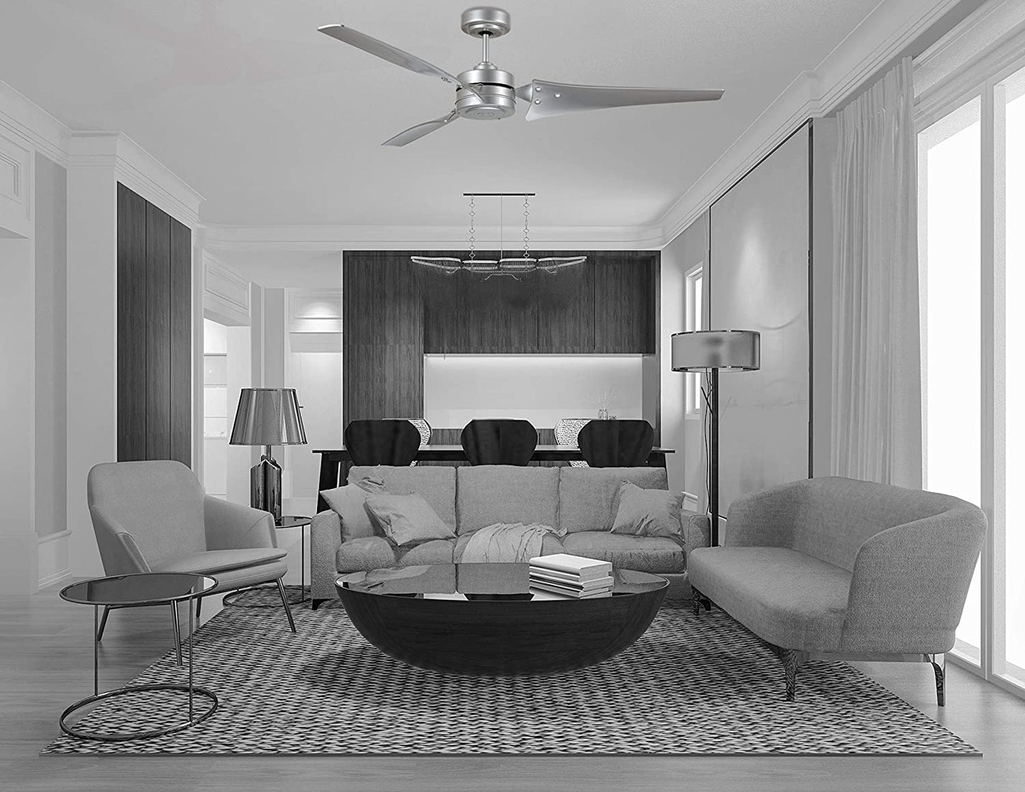 Luminance Noble Comfort AM3194 60" Ceiling Fan, Silver