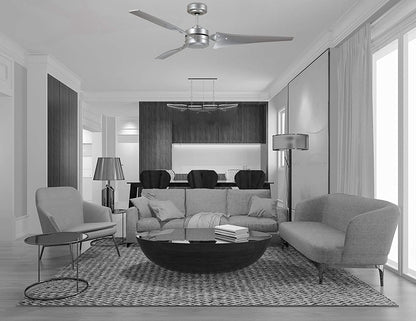 Luminance Noble Comfort AM3194 60" Ceiling Fan, Silver