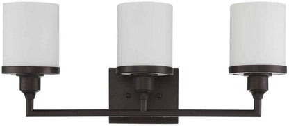 Sunset Lighting Three Light Payton Vanity Opal Glass Provincial Bronze