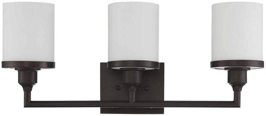 Sunset Lighting Three Light Payton Vanity Opal Glass Provincial Bronze