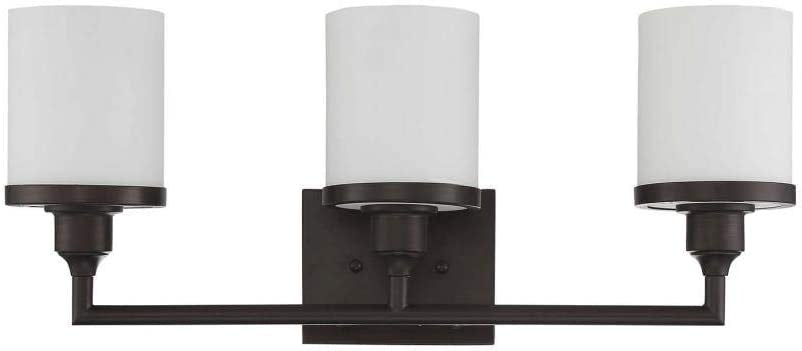 Sunset Lighting Three Light Payton Vanity Opal Glass Provincial Bronze