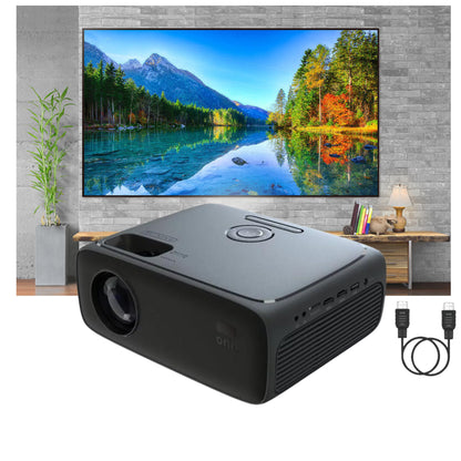Onn HD 1080p LCD Home Theater Projector, Streaming Ready, 6' HDMI Cable, 5 Watt Speaker, Remote, 32" - 210" image size, Supports HDMI/USB/MicroSD/AV, Indoor & outdoor use - 100096801