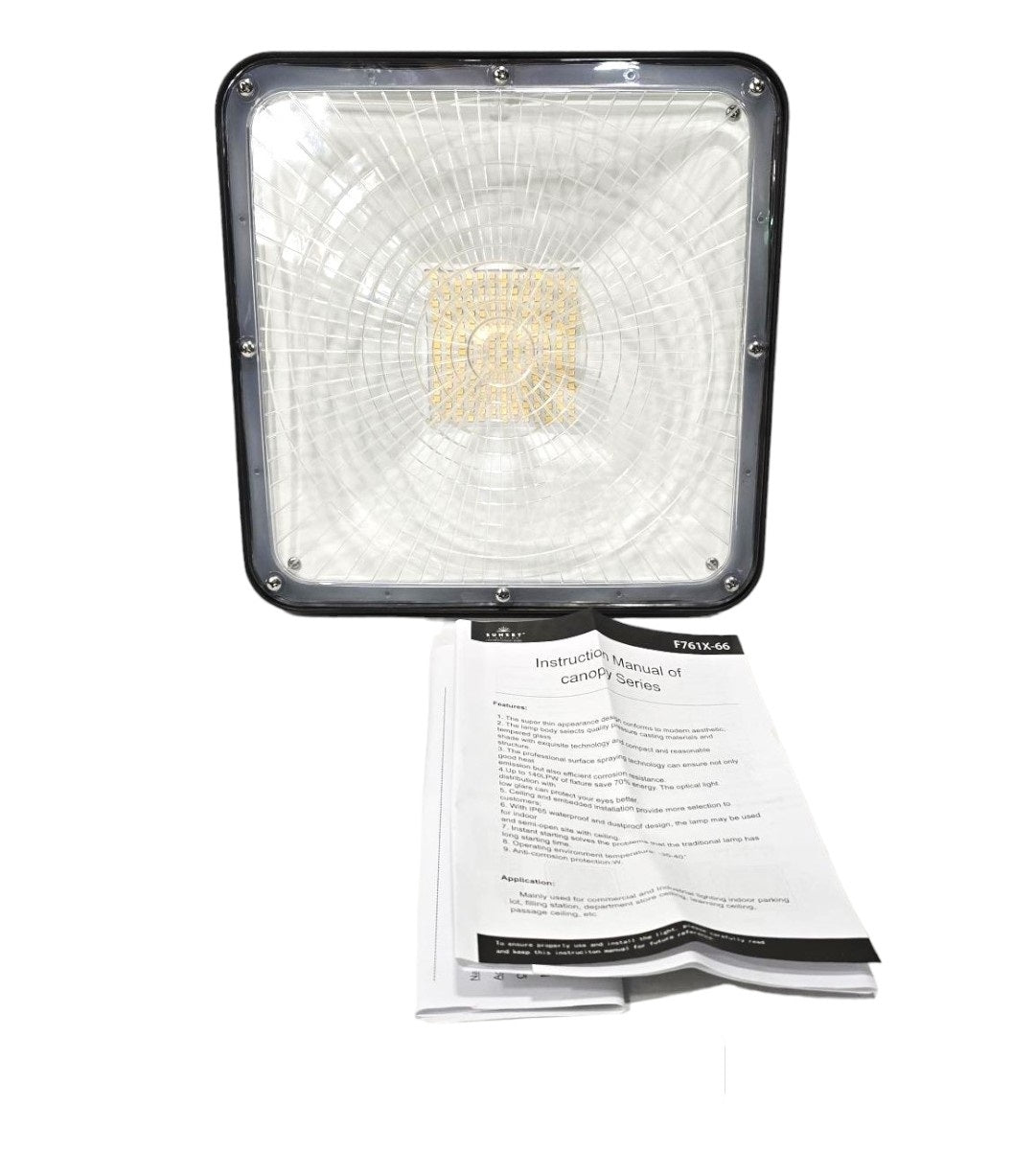 Sunset Surface Mounted LED Canopy Light, 55W, 4000K, 7150 Lms 100-220v F7613-66