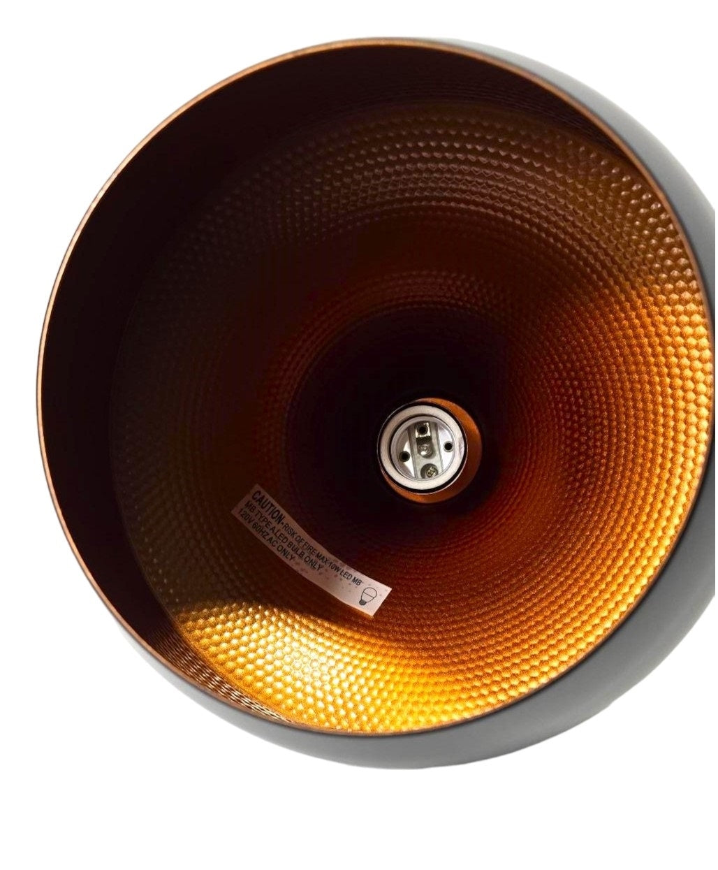 Sunset 1-Light Medium Base ALUM. Mini-Pendant with Bulb Black color - T10376L