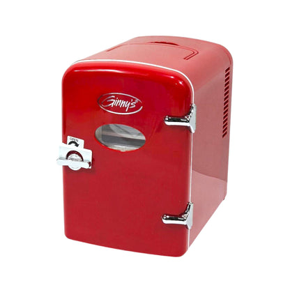 Ginny's Portable Retro Holds 6 cans or 4 liters Mini Fridge EFMIS129-GB-RED
