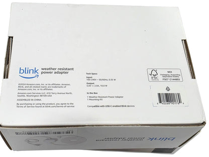 Blink 2pk Outdoor Camera with Mini 2 Camera, Weather Resistant 13' Power Adapter