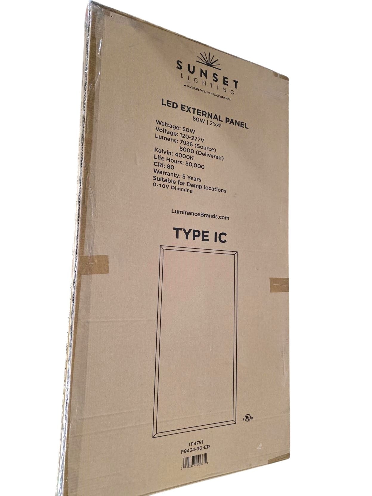 LUMINANCE LED 2x4 Ft. PANEL 50W 4000K 5000LM F9434-30-ED (2-pack)