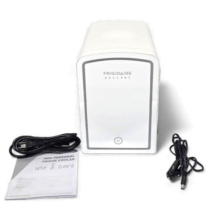 Frigidaire 9-Can or 6L Light Up Mini Fridge White, Retro Design, Includes 110v home power cord & 12V DC car adapter, 48-Watt - EFMIS172-C-WHITE (V2 model)