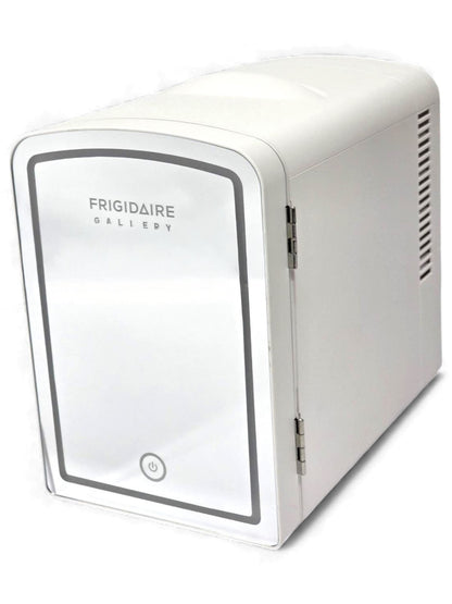 Frigidaire 9-Can or 6L Light Up Mini Fridge White, Retro Design, Includes 110v home power cord & 12V DC car adapter, 48-Watt - EFMIS172-C-WHITE (V2 model)