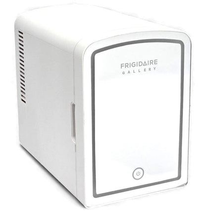 Frigidaire 9-Can or 6L Light Up Mini Fridge White, Retro Design, Includes 110v home power cord & 12V DC car adapter, 48-Watt - EFMIS172-C-WHITE (V2 model)