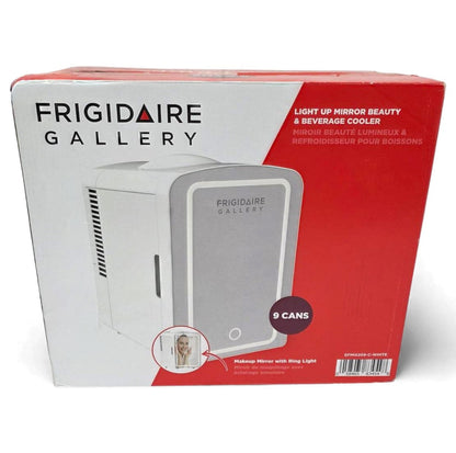 Frigidaire 9-Can or 6L Light Up Mini Fridge White, Retro Design, Includes 110v home power cord & 12V DC car adapter, 48-Watt - EFMIS209-WHITE (V2 model)