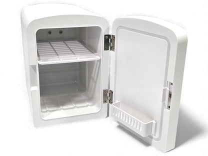 Frigidaire 9-Can or 6L Light Up Mini Fridge White, Retro Design, Includes 110v home power cord & 12V DC car adapter, 48-Watt - EFMIS172-C-WHITE (V2 model)