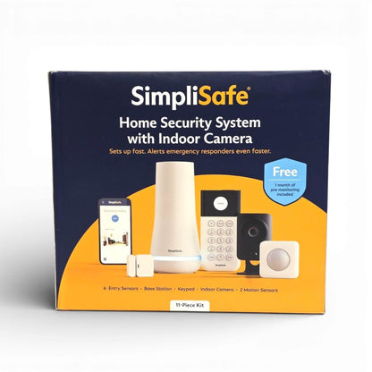 SimpliSafe 11 Pc. Security Kit w/ Indoor Camera, Motion Sensors & Entry Sensors KT053-01RUS