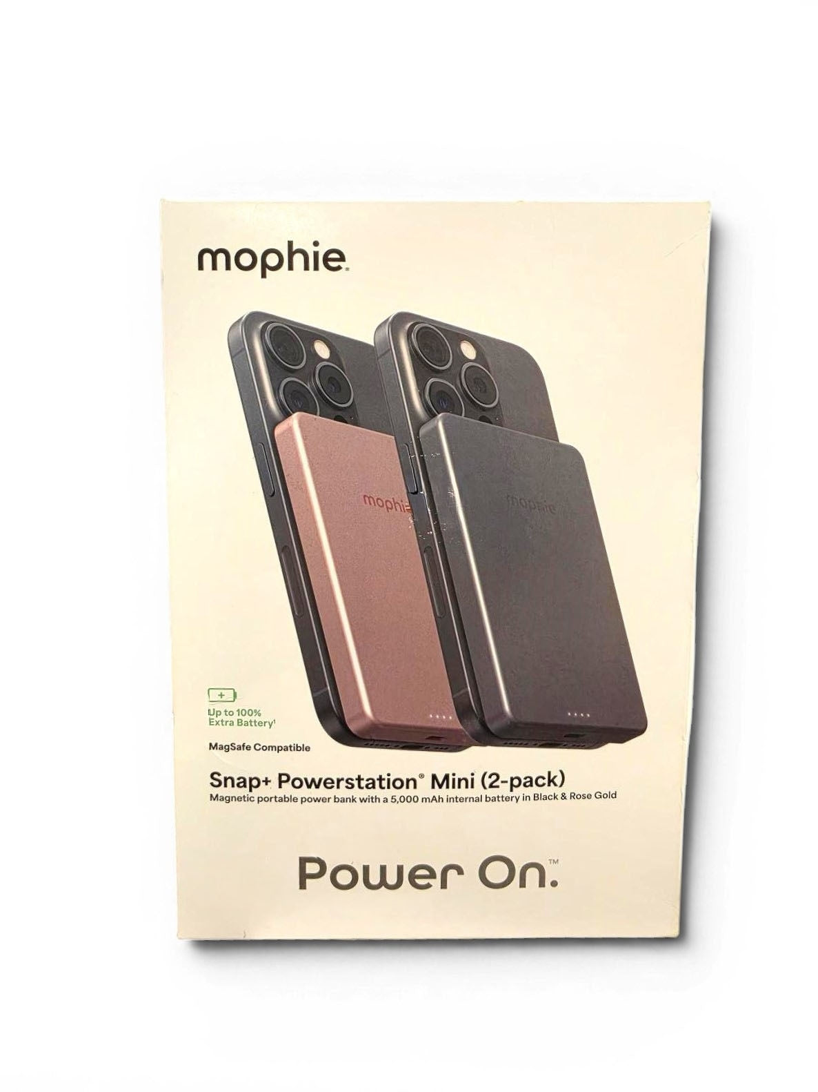 Mophie Snap+ Powerstation Mini - 5K, 2 pack - For Magnetic Qi-enabled Devices, MagSafe compatible devices SNP-PS-5K-RW