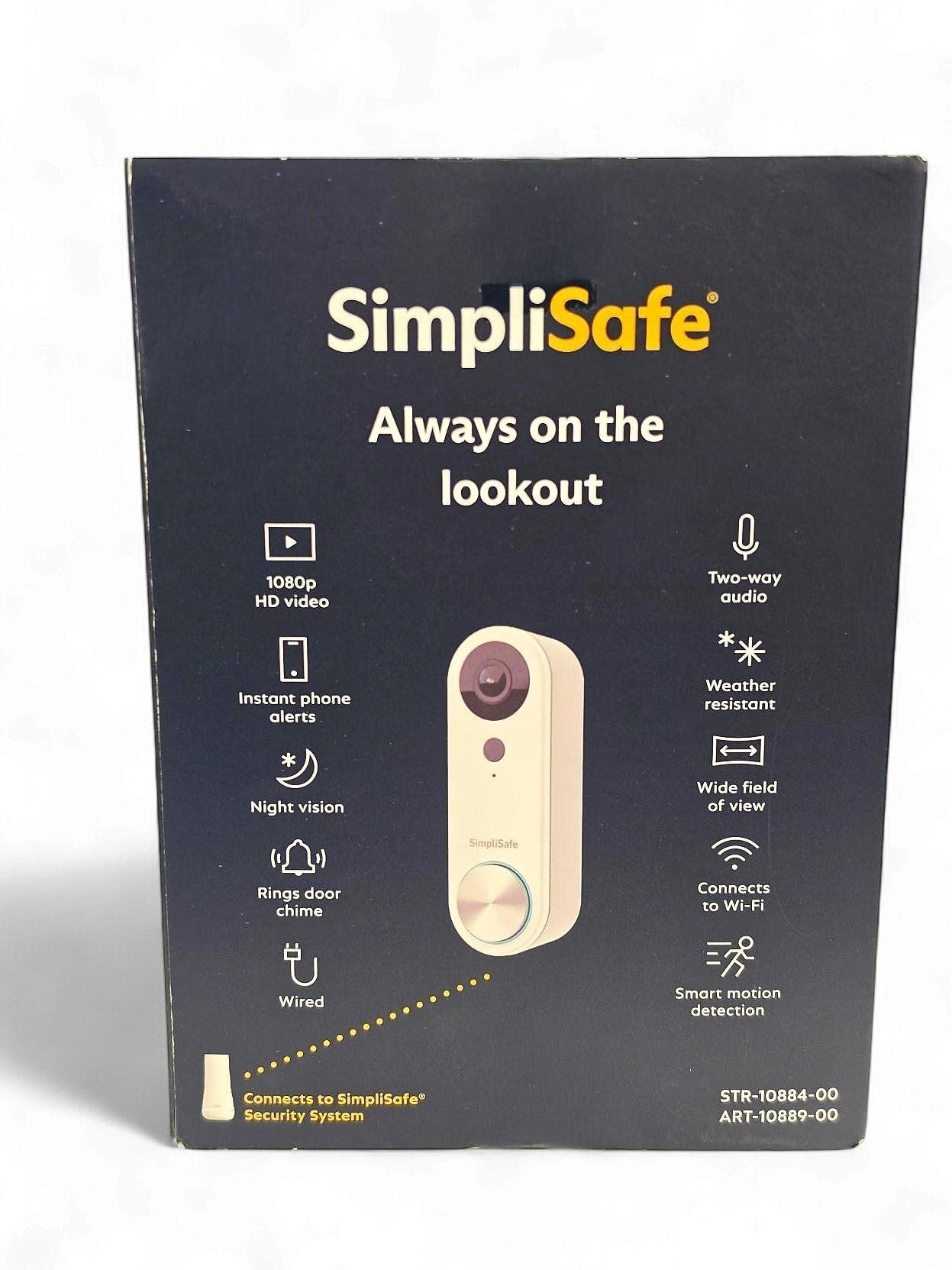 SimpliSafe Wired Video Doorbell Smart WiFi Motion Activated Alert Speaker VPD301