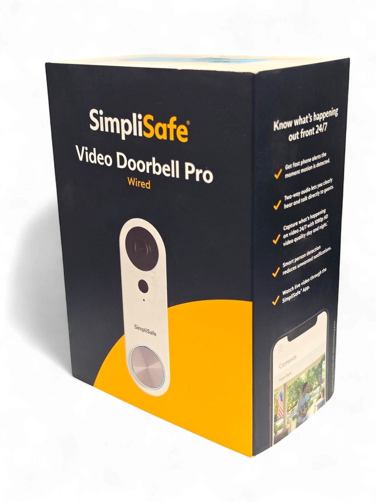 SimpliSafe Wired Video Doorbell Smart WiFi Motion Activated Alert Speaker VPD301